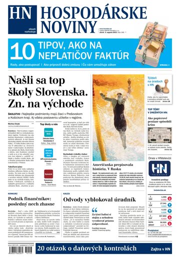 Obálka e-magazínu Hospodárske noviny 04.08.2015