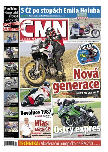 Obálka e-magazínu ČESKÉ MOTOCYKLOVÉ NOVINY 25/2017