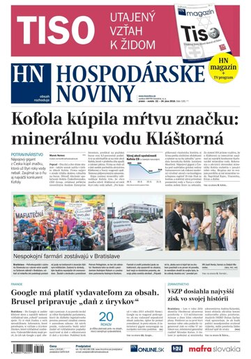 Obálka e-magazínu Hospodárske noviny 22.06.2018