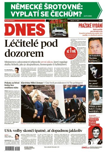 Obálka e-magazínu MF Dnes 6.11.2018