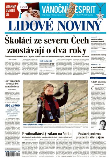 Obálka e-magazínu Lidové noviny 4.12.2019