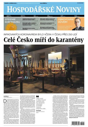 Obálka e-magazínu Hospodářské noviny 053 - 16.3.2020