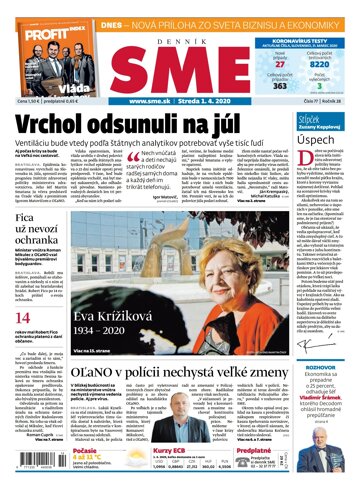 Obálka e-magazínu SME 1.4.2020