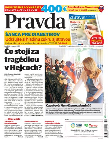 Obálka e-magazínu Pravda 3. 8. 2020