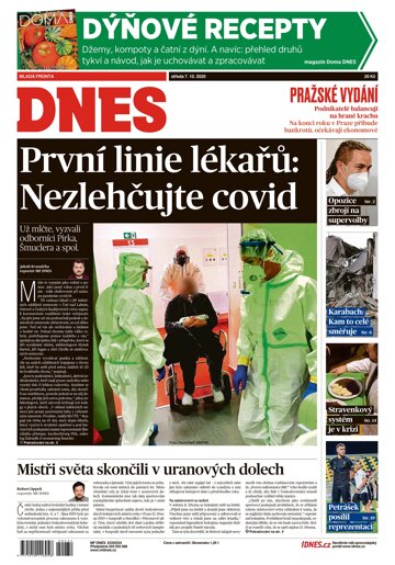 Obálka e-magazínu MF Dnes 7.10.2020