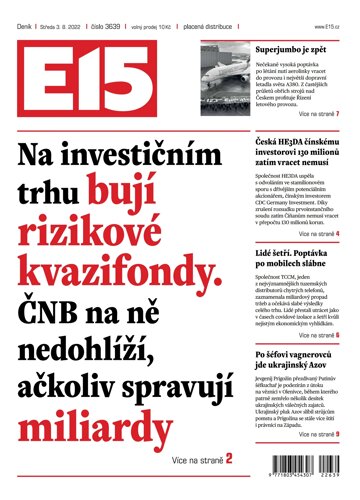 Obálka e-magazínu E15 3.8.2022