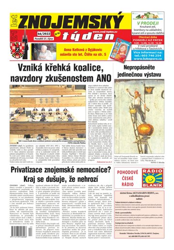 Obálka e-magazínu Znojemský týden 44/2022