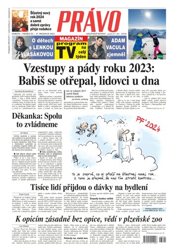Obálka e-magazínu Deník Právo 30.12.2023