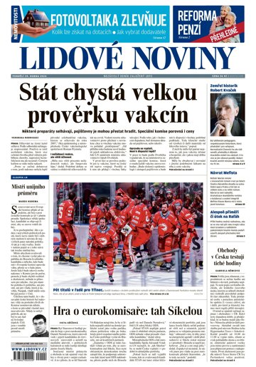 Obálka e-magazínu Lidové noviny 29.4.2024