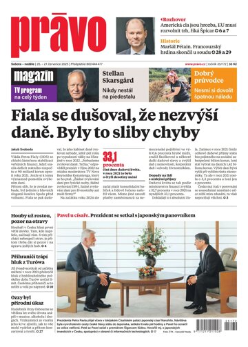 Obálka e-magazínu Deník Právo 26.7.2025