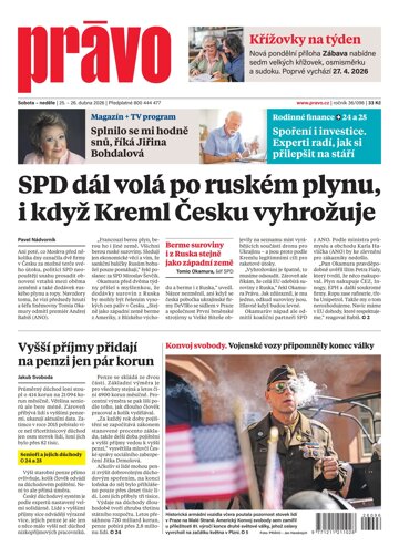 Obálka e-magazínu Deník Právo 25.4.2026