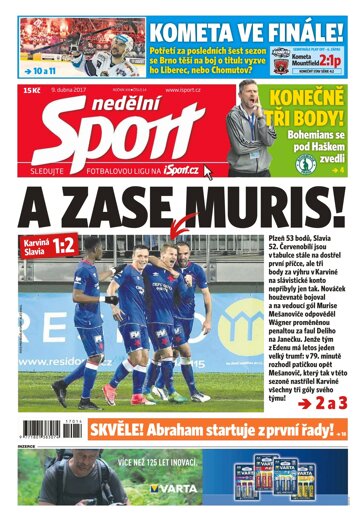 Obálka e-magazínu Nedělní Sport 9.4.2017
