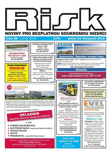 Obálka e-magazínu Risk 88/2018