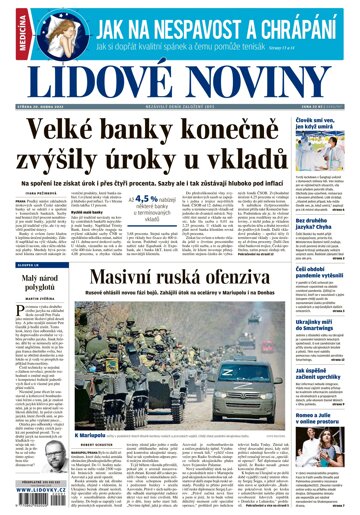 Obálka e-magazínu Lidové noviny 20.4.2022