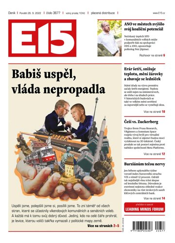 Obálka e-magazínu E15 26.9.2022