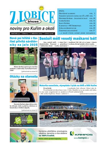 Obálka e-magazínu Zlobice noviny pro Kuřim a okolí 3/2025
