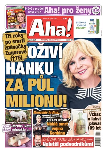 Obálka e-magazínu AHA! 31.10.2025