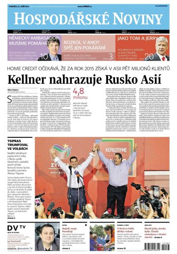 Obálka e-magazínu Hospodářské noviny 183 - 21.9.2015