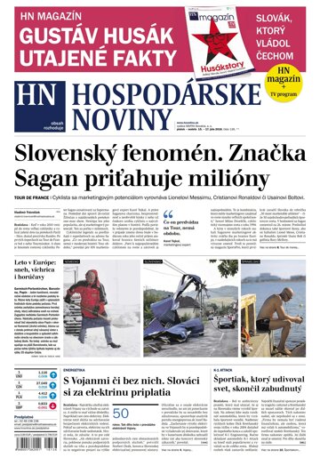 Obálka e-magazínu Hospodárske noviny 15.07.2016