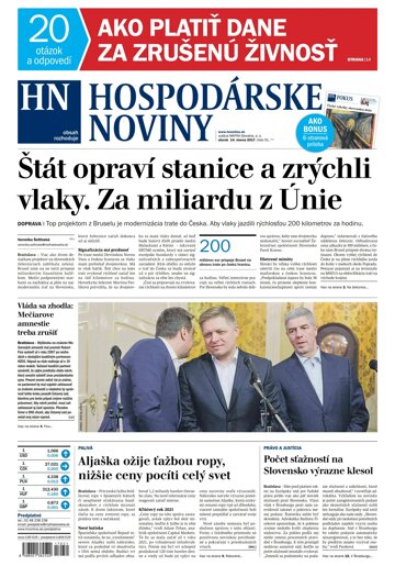 Obálka e-magazínu Hospodárske noviny 14.03.2017