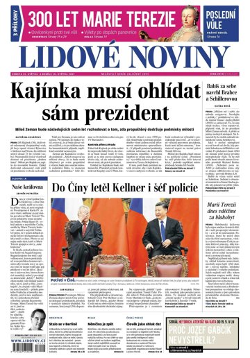 Obálka e-magazínu Lidové noviny 13.5.2017