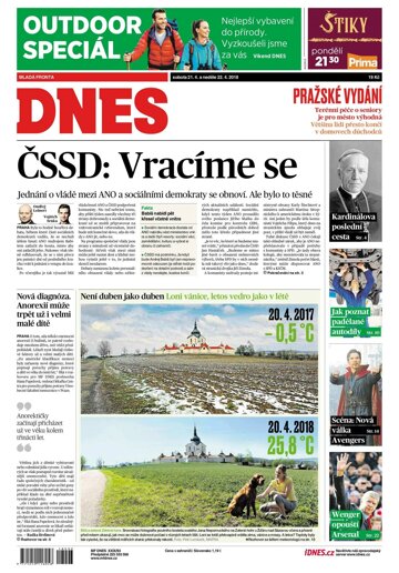 Obálka e-magazínu MF Dnes 21.4.2018