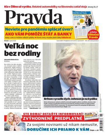 Obálka e-magazínu Pravda 8. 4. 2020