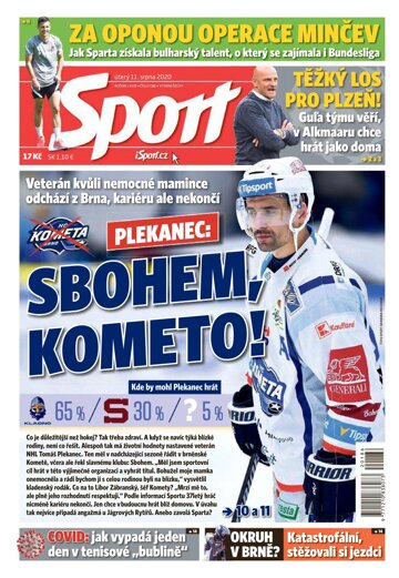 Obálka e-magazínu Sport 11.8.2020