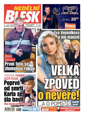 Obálka e-magazínu Nedělní Blesk 6.9.2020