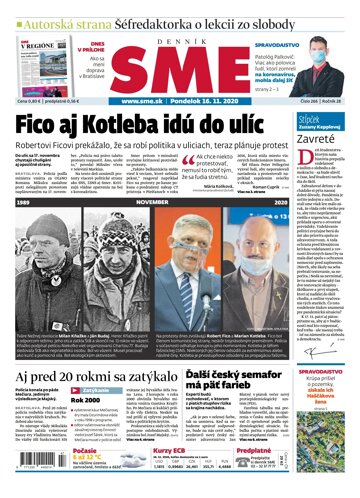 Obálka e-magazínu SME 16.11.2020