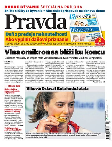 Obálka e-magazínu Pravda 16. 2. 2022