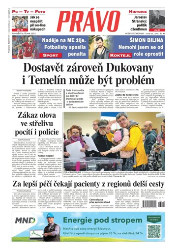 Obálka e-magazínu Deník Právo 16.10.2023