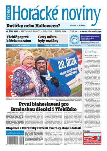 Obálka e-magazínu Horácké Noviny 44/2025