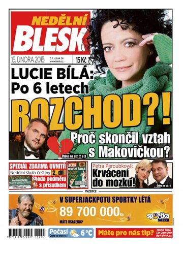 Obálka e-magazínu Nedělní Blesk 15.2.2015