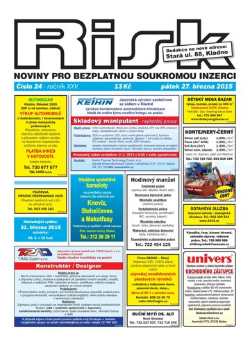 Obálka e-magazínu Risk 24/2015