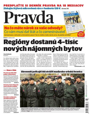 Obálka e-magazínu Pravda 21. 10. 2015