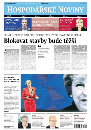 Obálka e-magazínu Hospodářské noviny 110 - 8.6.2017