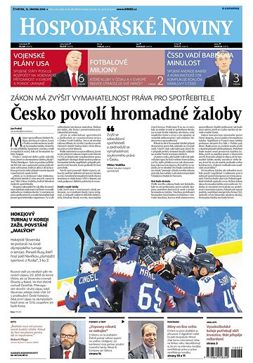 Obálka e-magazínu Hospodářské noviny 033 - 15.2.2018