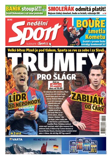 Obálka e-magazínu Nedělní Sport 15.4.2018