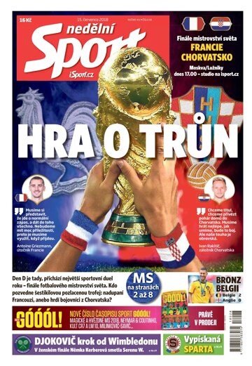 Obálka e-magazínu Nedělní Sport 15.7.2018