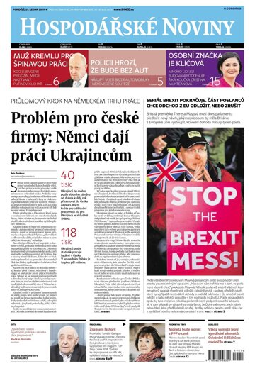 Obálka e-magazínu Hospodářské noviny 014 - 21.1.2019