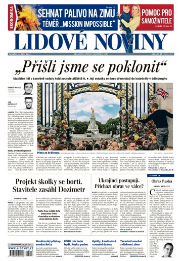 Obálka e-magazínu Lidové noviny 12.9.2022