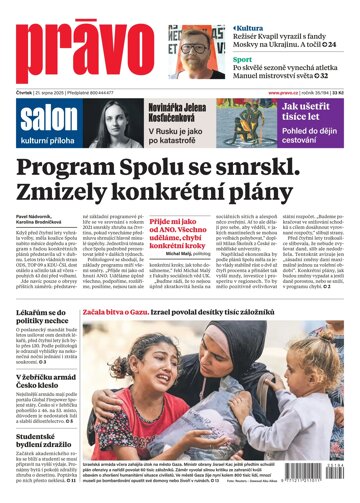 Obálka e-magazínu Deník Právo 21.8.2025