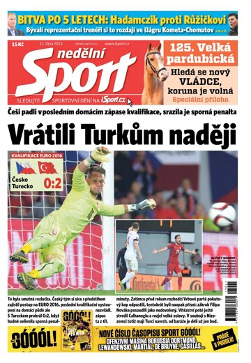 Obálka e-magazínu Nedělní Sport 11.10.2015