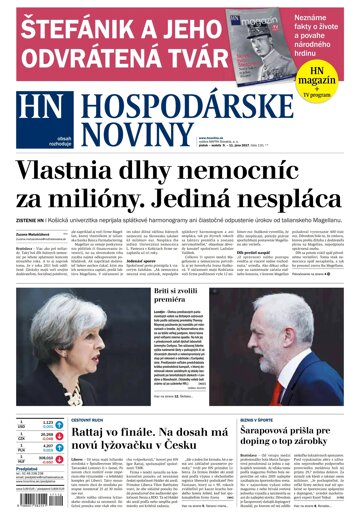 Obálka e-magazínu Hospodárske noviny 09.06.2017