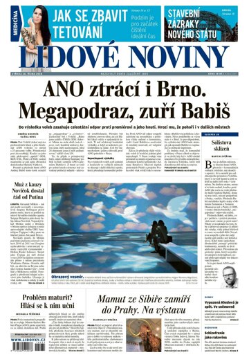 Obálka e-magazínu Lidové noviny 10.10.2018