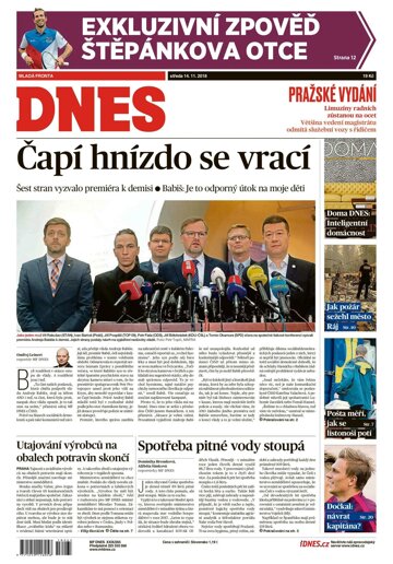 Obálka e-magazínu MF Dnes 14.11.2018