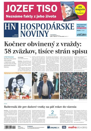 Obálka e-magazínu Hospodárske noviny 15.03.2019