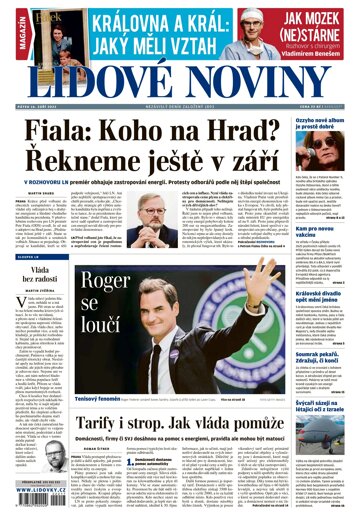 Obálka e-magazínu Lidové noviny 16.9.2022