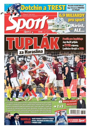 Obálka e-magazínu Sport 27.9.2023